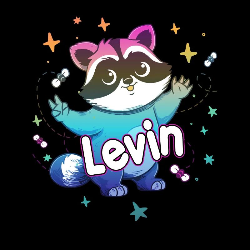 LEVIN - Beau nom de garçon avec un raton laveur mignon