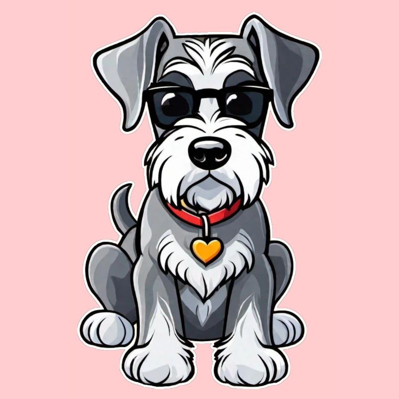 Cool Schnauzer Chien avec lunettes de soleil