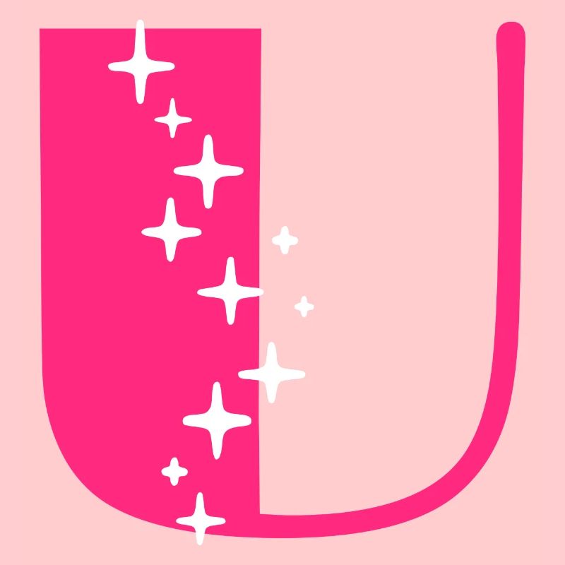 Letter U Glitter