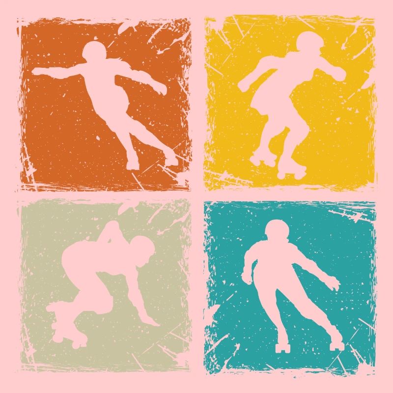 Roller derby rétro carrés roller derby unique