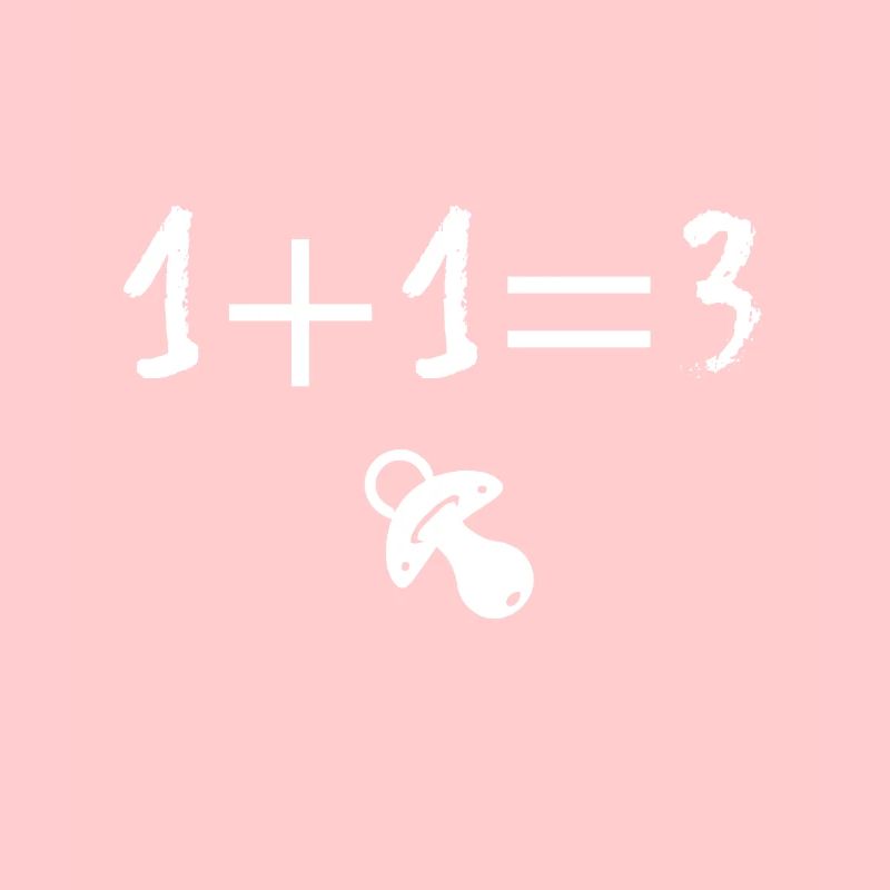 Annonce grossesse 1 + 1 = 3 sucettes blanches