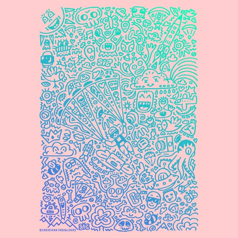 Doodle Paragliders color gradient