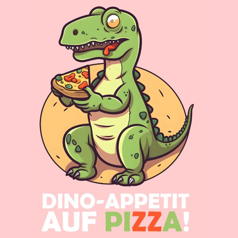 Dinosaurier mit Pizza