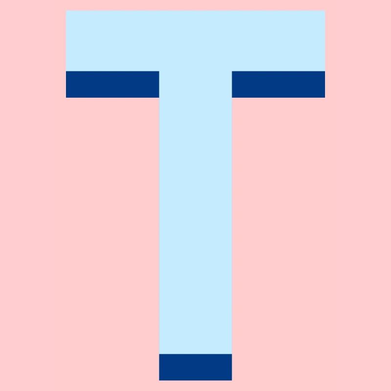 Letter t blue pop and modern