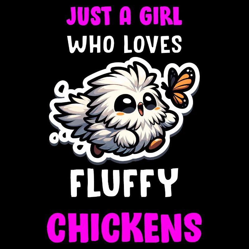 Nur ein Mädchen, das Fluffy Chickens Silkies liebt