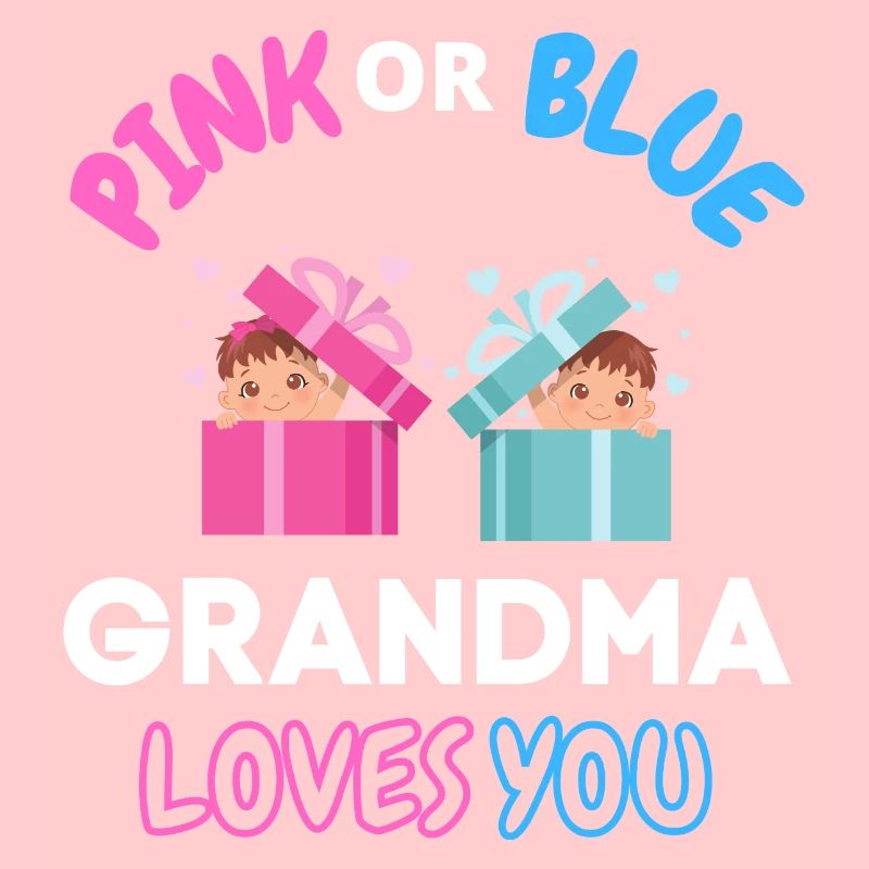 Geschlecht offenbaren, rosa oder blau Oma liebt Dich