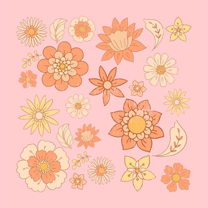 Cute Retro Flowers Pattern