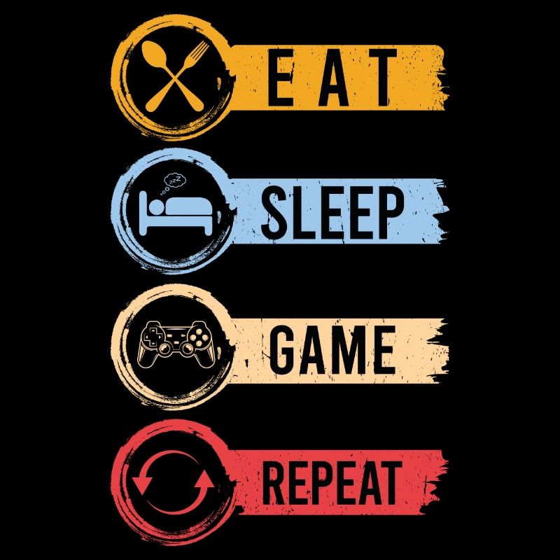 Eat Sleep Game Repeat Gaming Zocker Geschenk