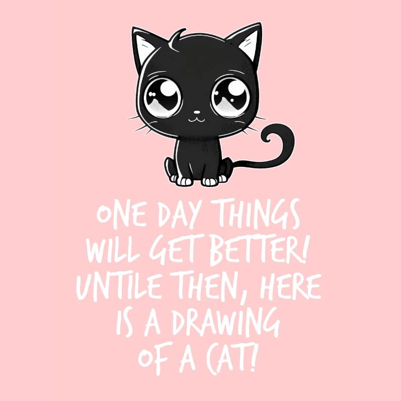 Schwarze Katze Spruch Kinder Comic Katzen Fan