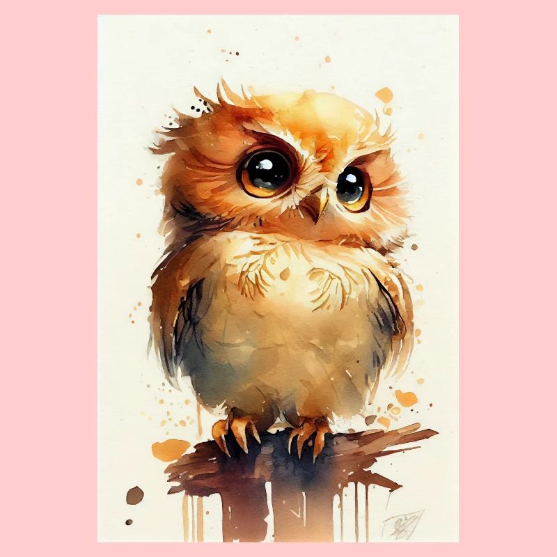 Eule Vogel Tier Eulen Cute Watercolor