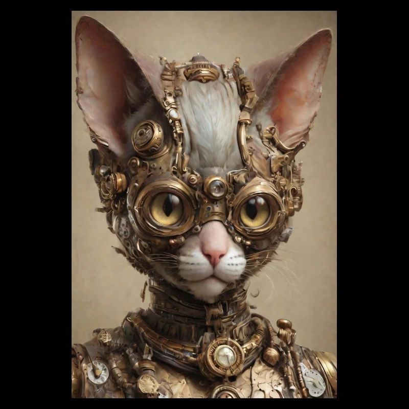 Cyber Punk Katze Sphinx