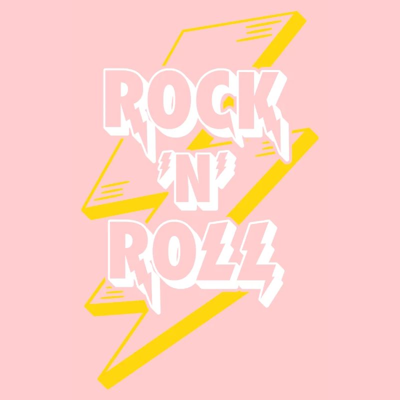Rock'n'Roll Text Logo mit Blitz