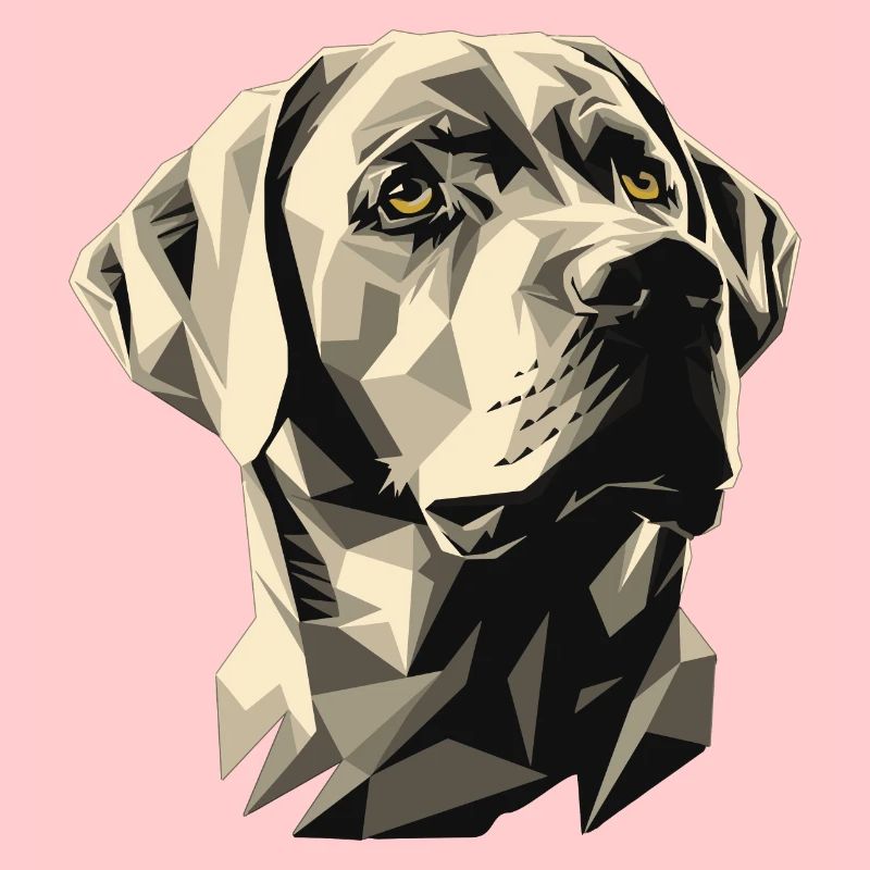 Labrador gris froid dans le style polygonal