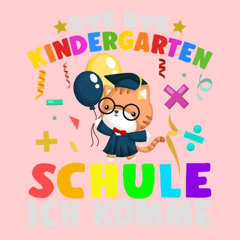 Bye Kindergarten Schulanfang Einschulung Katze