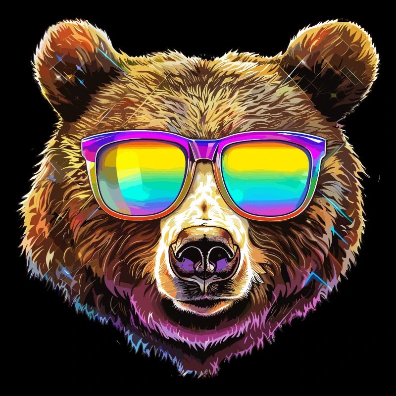 Cooler Bär mit Sonnenbrille Hipster Tier