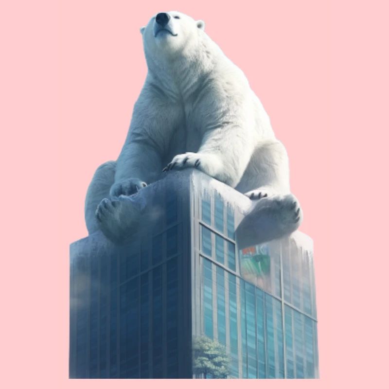 Der Eisbär auf dem Dach