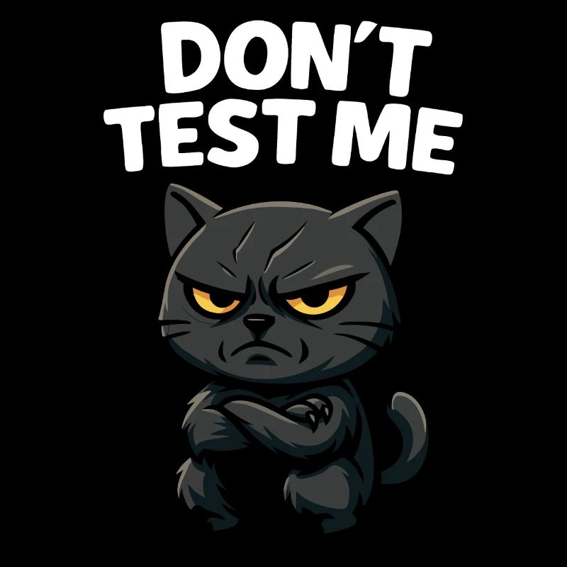 Don’t Test Me | Angry Black Cat Funny Sarcastic -W