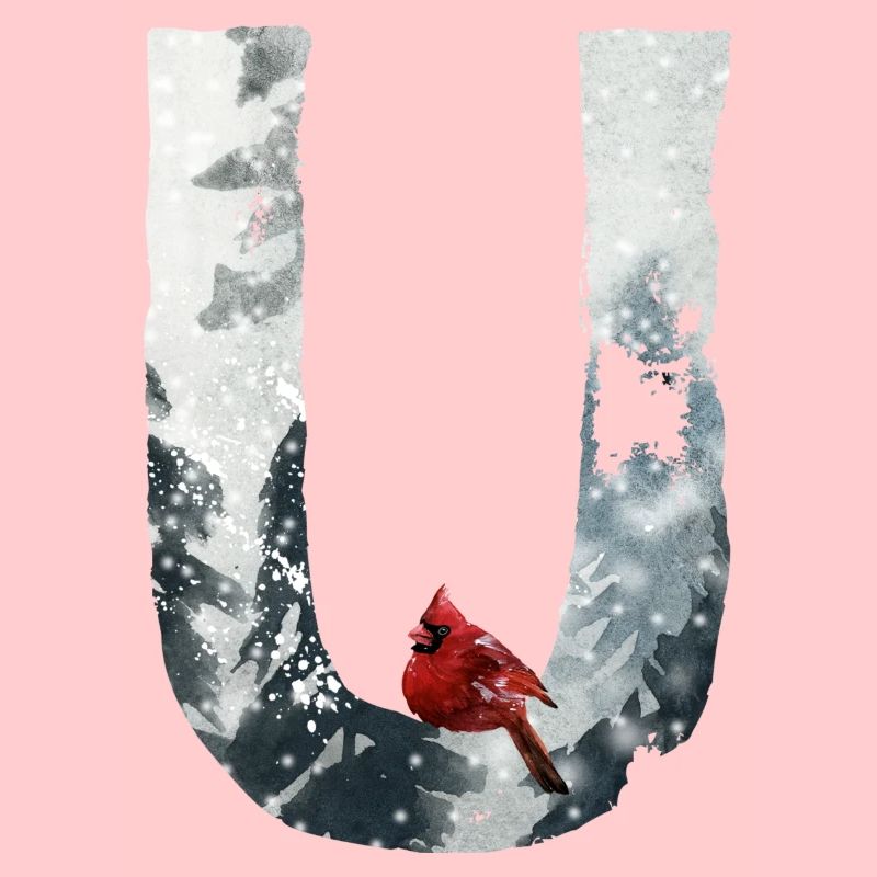 U – decorative character – winter