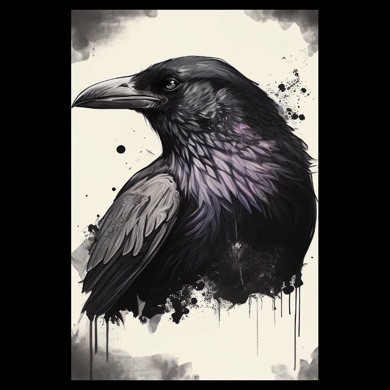 Raven Crow Bird Ravens Crows Illustration