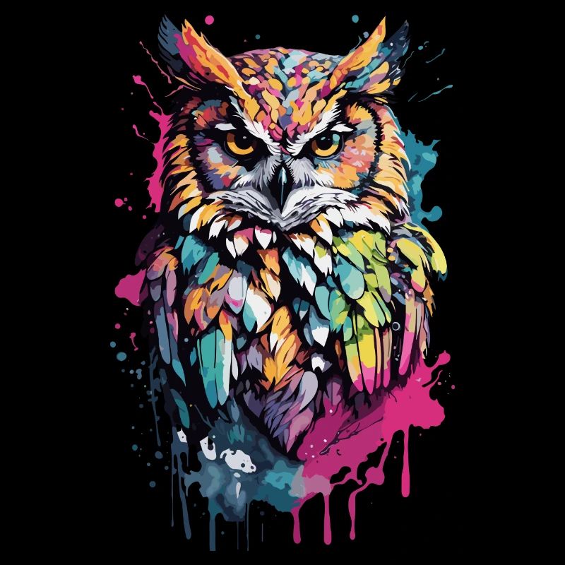 Eule Coole bunte Federn in diesem Design Vogel