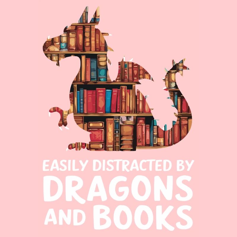 Fantasy Dragon and Book Lover
