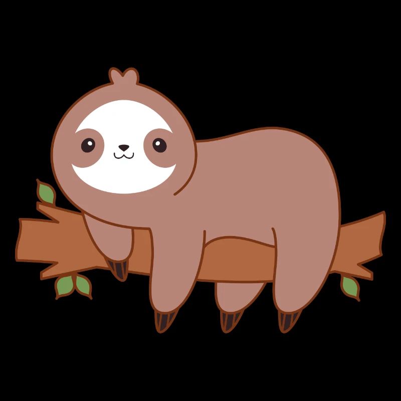 Cute Lazy Sloth Kawaii Illustration