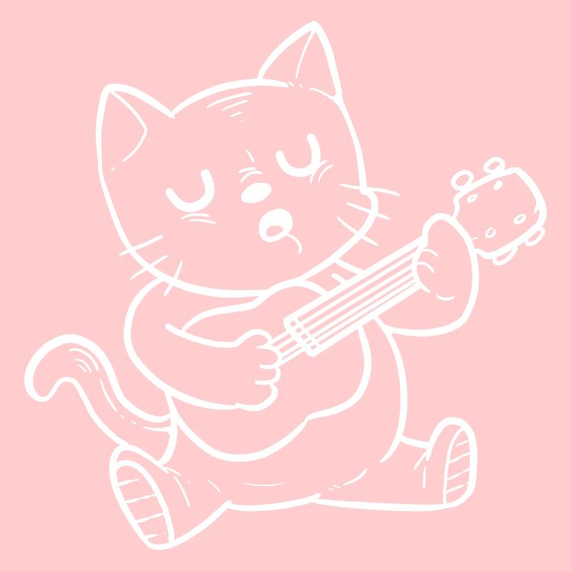 Cat Plays Ukelele Pet Person Gift