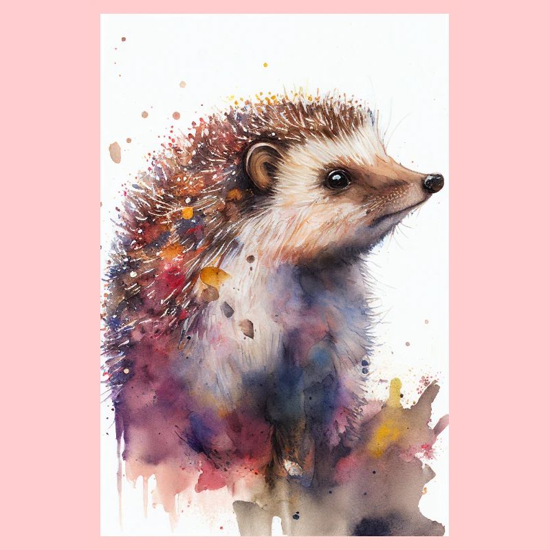Igel Stachelig Tier Igel Watercolor