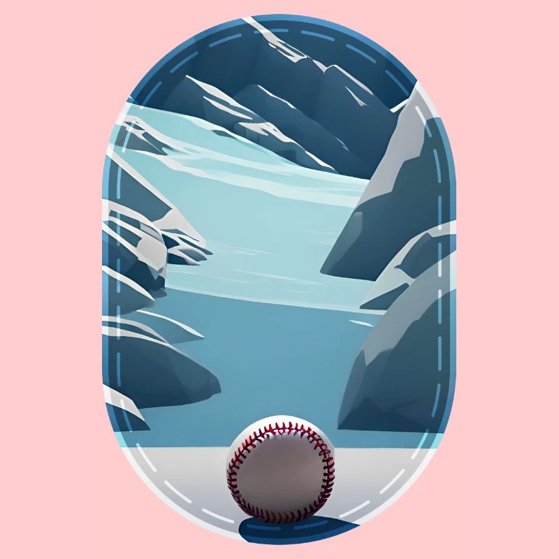 Ein lustiger cooler Baseball in der Arktis / Eis