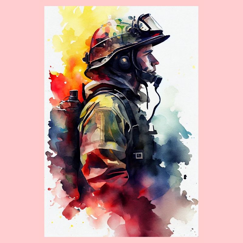 Aquarelle de pompier