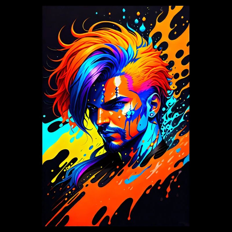 Buntes Kunst Potrait Mann 1