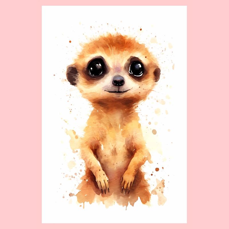 Erdmännchen Tier Erdmann Watercolor
