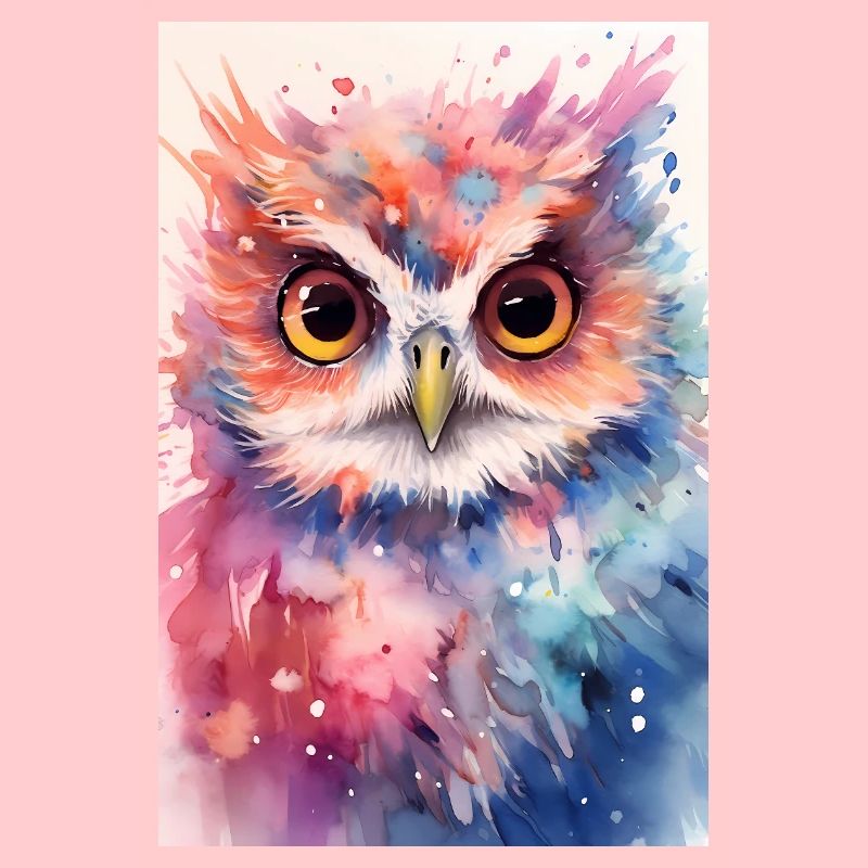 Eule Vogel Tier Eulen Watercolors