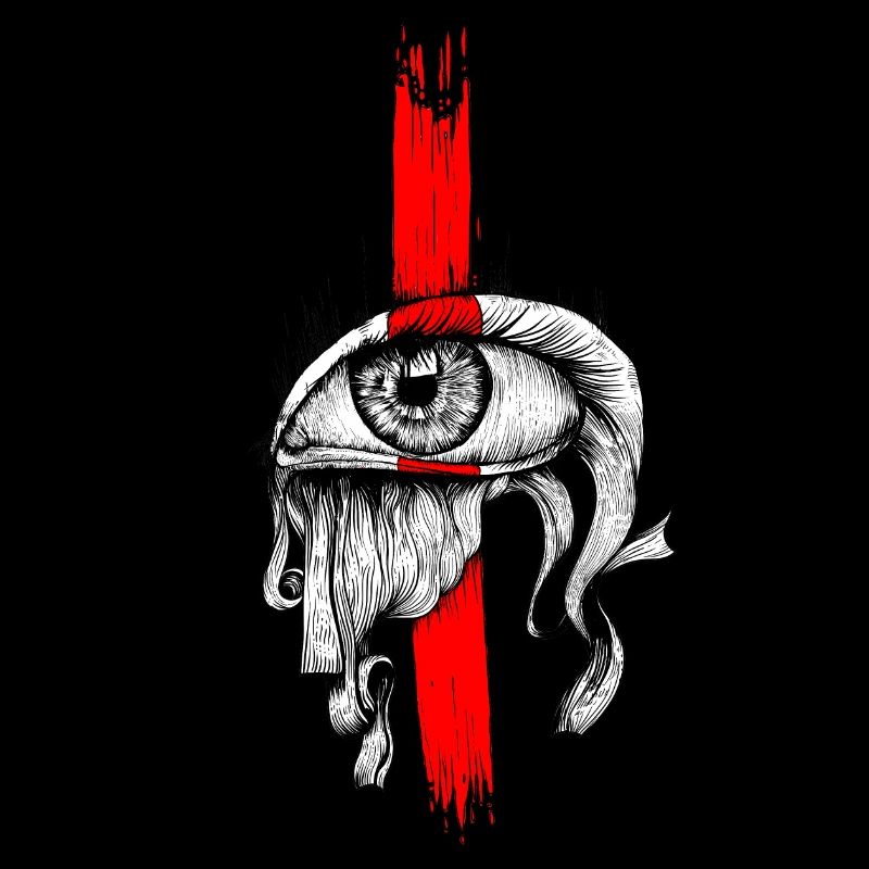 Rot eingefärbtes Auge