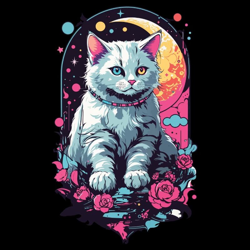 Nacht Katze in Goth Pastel, Aesthetic Design