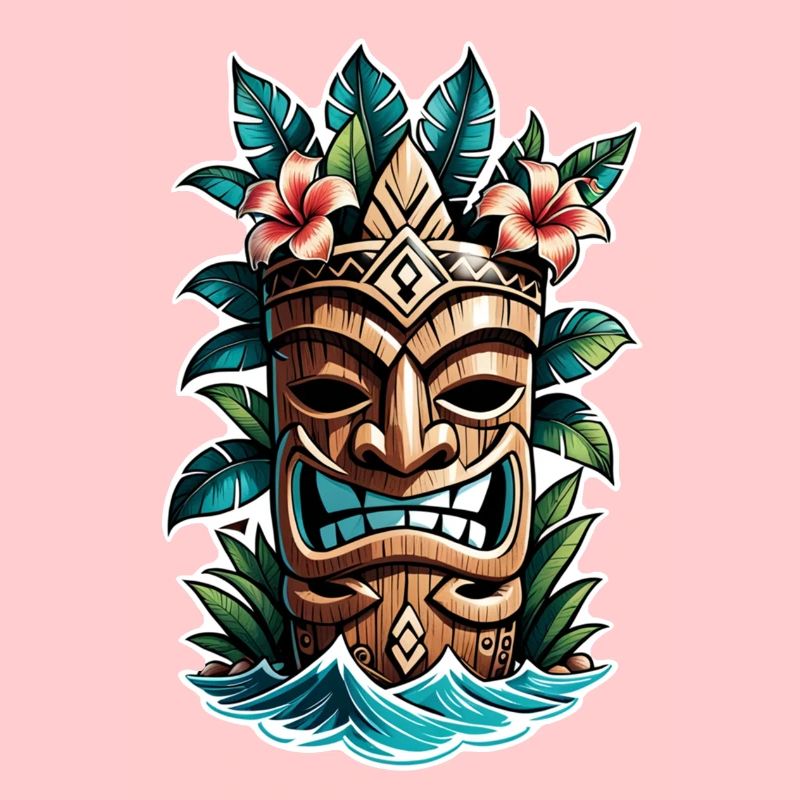 Tiki Beach - Polynesien Statue