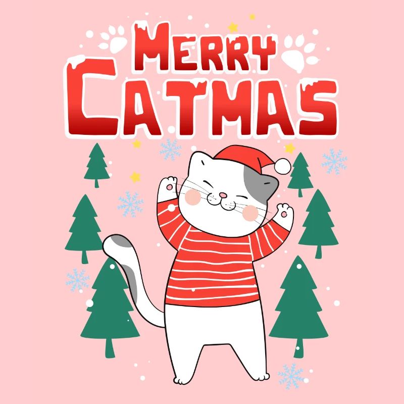 Cadeau de Noël de chat joyeux chat