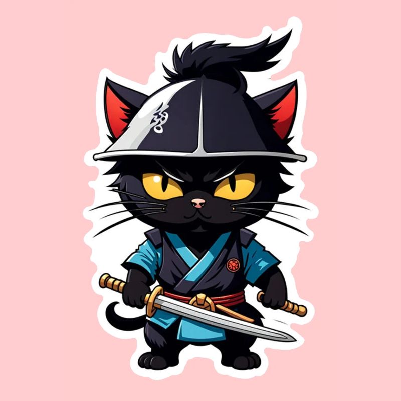 chat ninja - chaton samourai