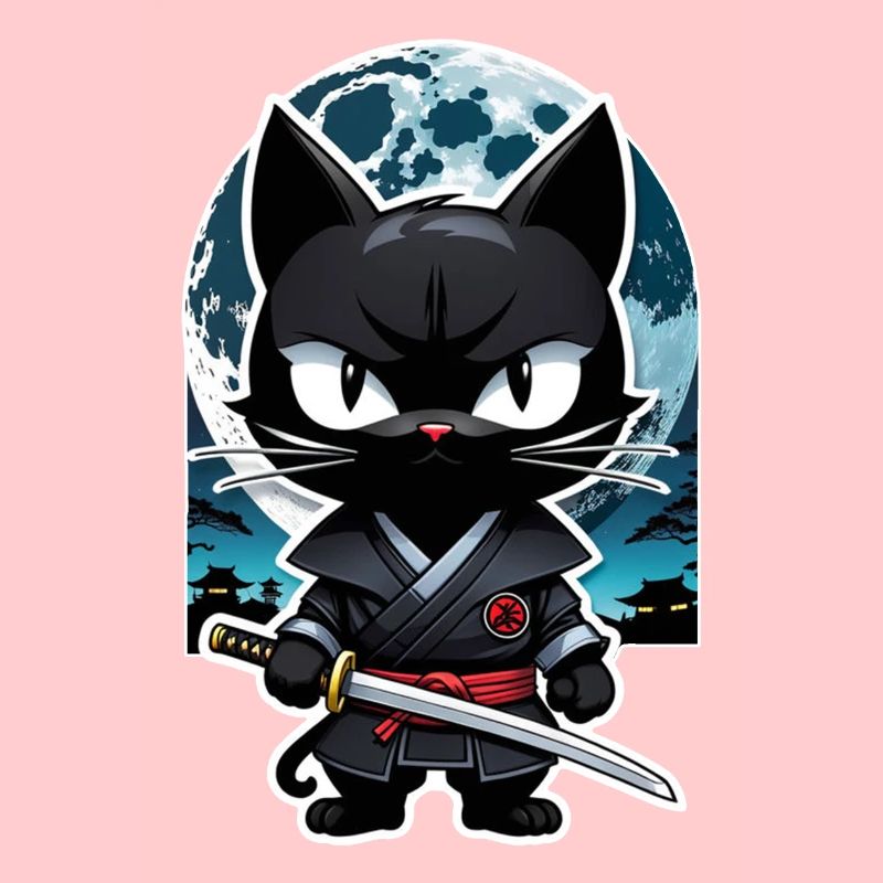 chat ninja - chaton samourai