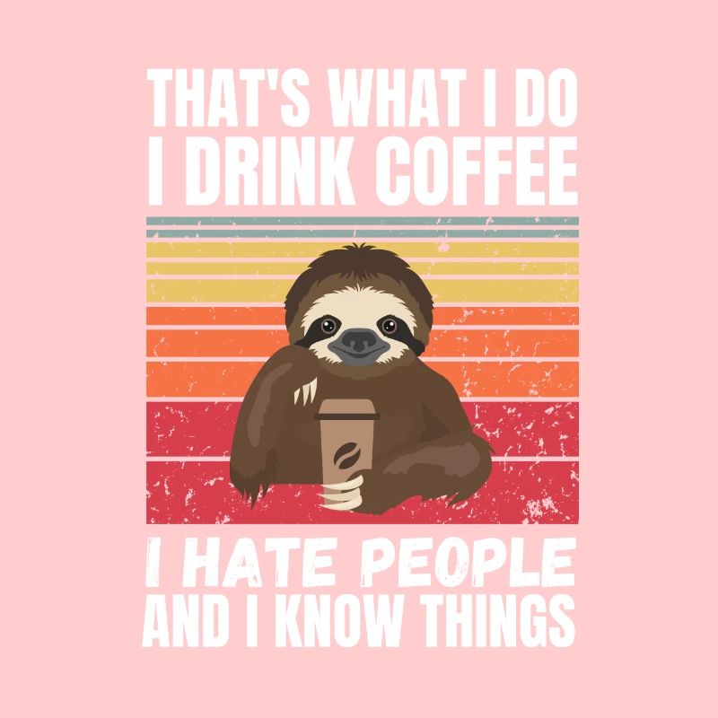 Faultier I Hate People Retro