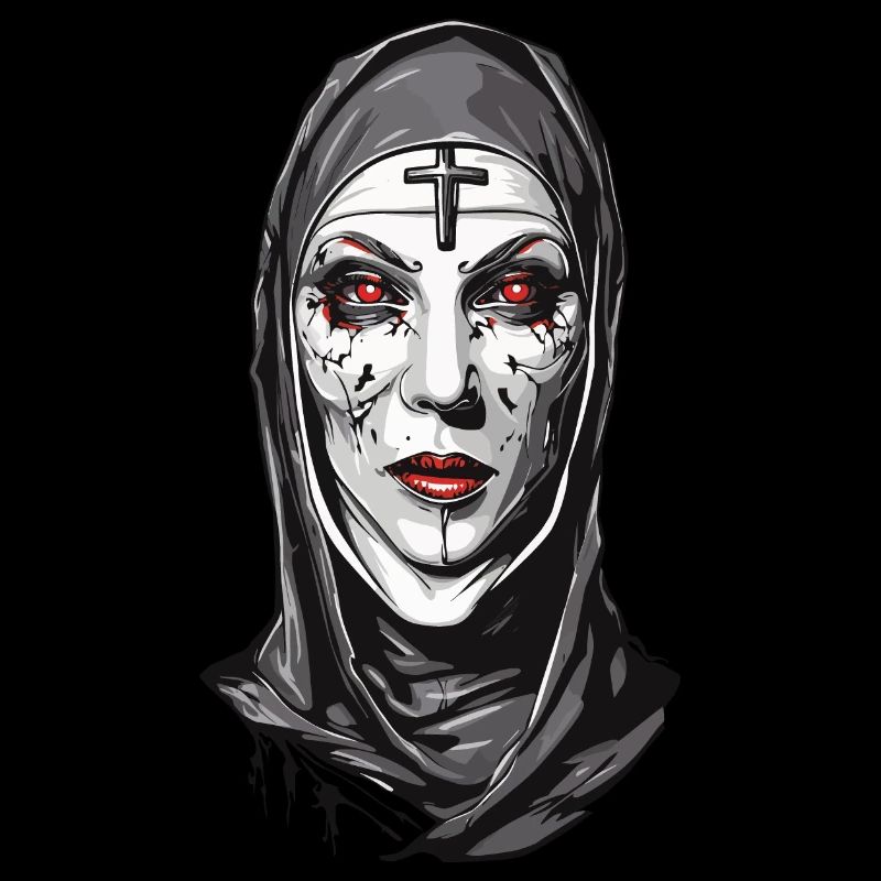 Creepy Vampire Nun Halloween Design