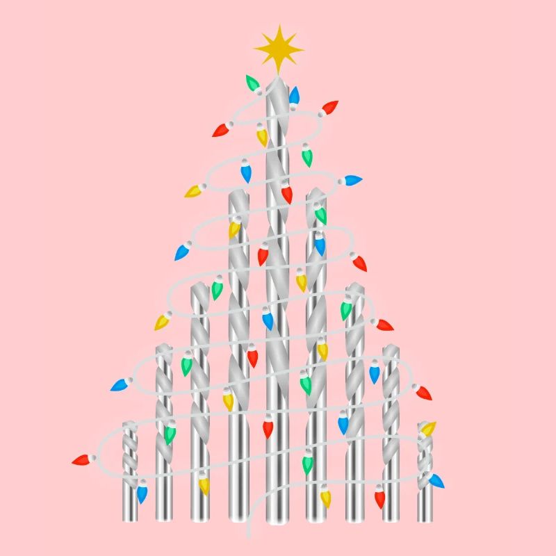 Weihnachtsbaum Handwerker Bohrer Bauarbeiter DIY