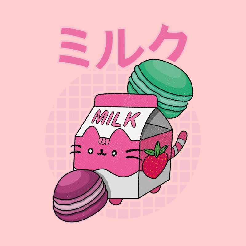 Strawberries Milkshake Japan Macaroon Saying