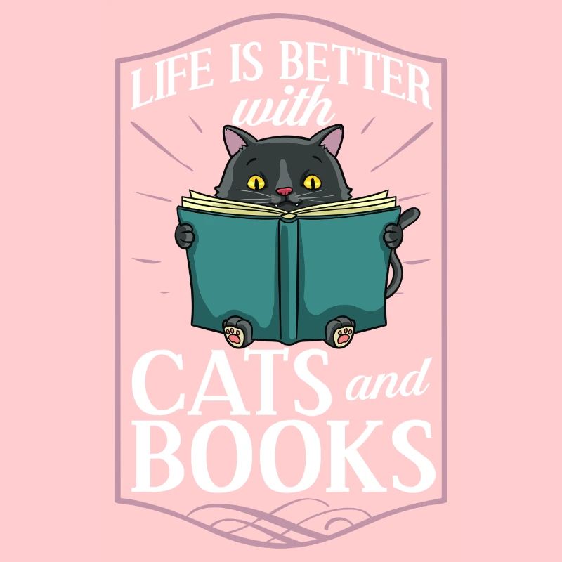 Cat Reading Book Reader Librarian Livres