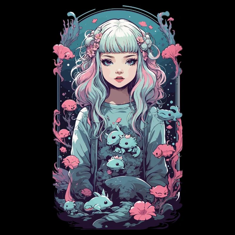 Pastel Goth Anime Underwater Gothic Girl