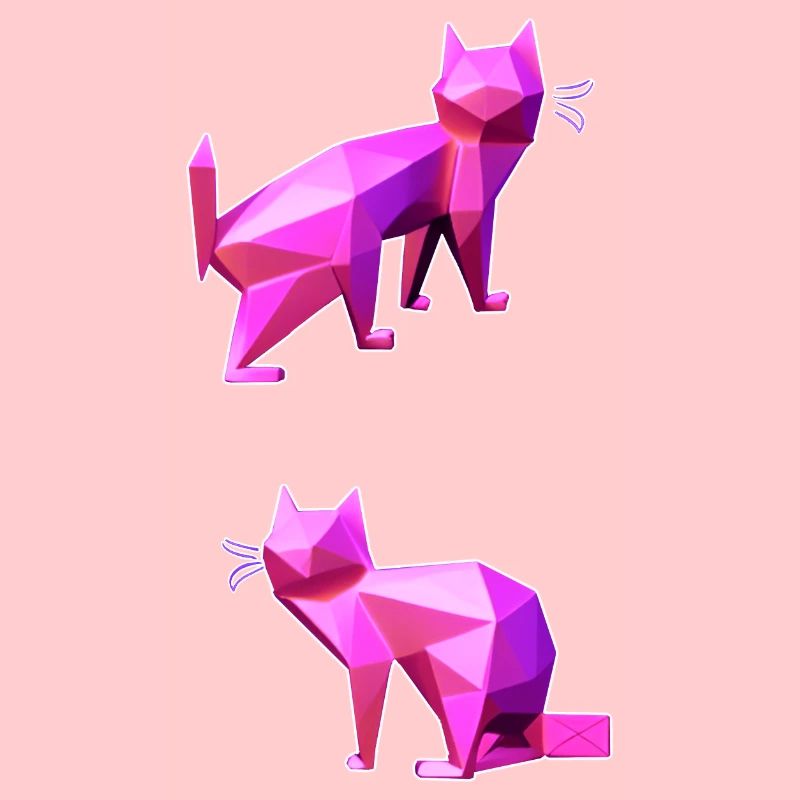 Pink Poly Katzen Duo