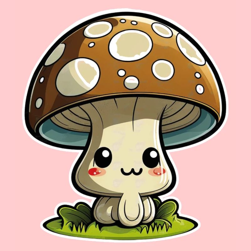 Drôle de champignon de dessin animé