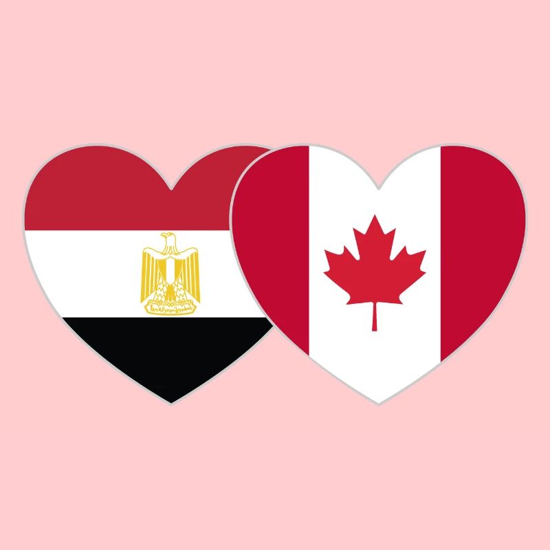 Egypt Canada Flag Heart