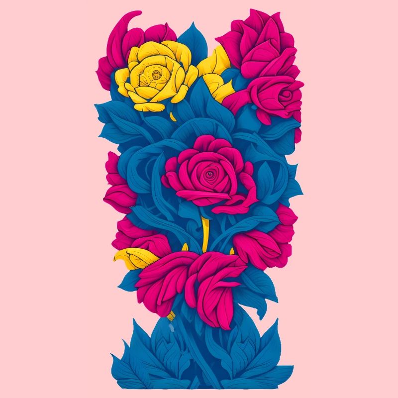 Blumen (blau, rot, gelb)
