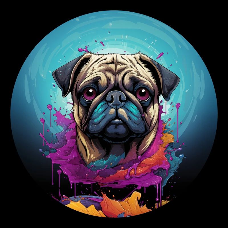 Mops Farbkleckse